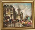 François Claver (1918) - Marché aux Fleurs de Paris, Antiek en Kunst, Kunst | Schilderijen | Klassiek