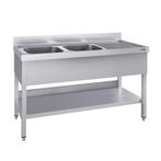 GGM Gastro | Spoeltafel ECO - 1600x600mm - met bodemschap &, Verzenden, Nieuw in verpakking, RVS Meubilair