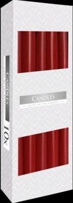 Taper Kaarsen Donkerrood Bourgondië 25x2,2 cm Set 10 stuks, Hobby en Vrije tijd, Ophalen of Verzenden, Nieuw