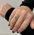 Bibigi - Ring - 18 karaat Witgoud Smaragd - Diamant, Nieuw
