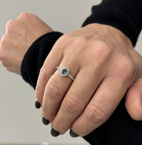 Bibigi - Ring - 18 karaat Witgoud Smaragd - Diamant, Sieraden, Tassen en Uiterlijk, Ringen