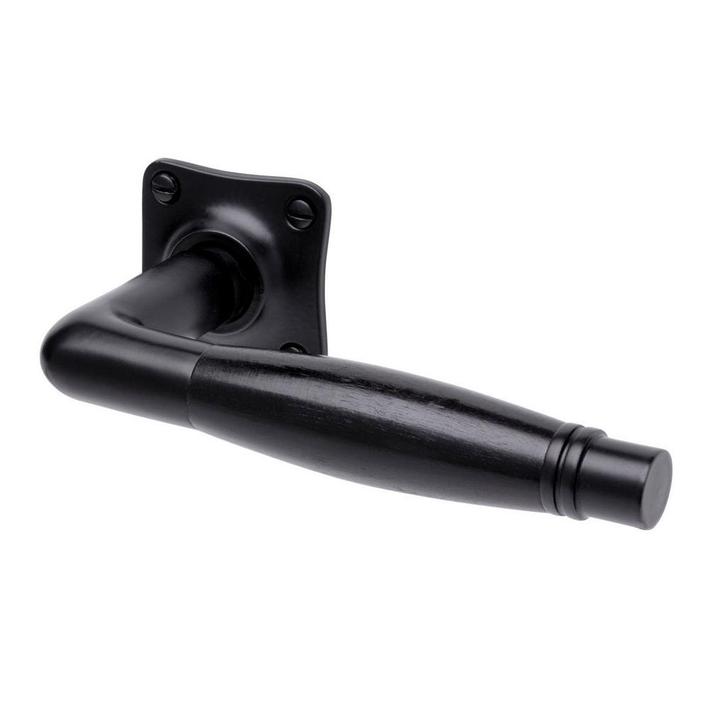 Deurklink - Deco mat zwart, rozet vierkant, Doe-het-zelf en Verbouw, Hang- en Sluitwerk, Klink of Kruk, Nieuw, Koper of Messing