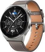 Huawei Watch GT 3 Pro 46 mm titanium met leren bandje bruin, Verzenden, Zo goed als nieuw