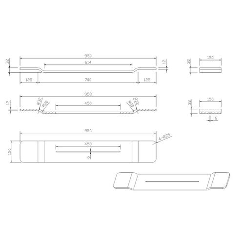 Badplank Best Design Hinza Solid Surface 95x15 cm Glans Wit, Doe-het-zelf en Verbouw, Sanitair, Ophalen of Verzenden