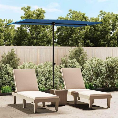 vidaXL Parasol met aluminium paal 2x1,5 m azuurblauw, Tuin en Terras, Parasols, Nieuw, 2 tot 3 meter, Verzenden