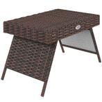 TRUUSK Rattan Klaptafel Weerbestendige Tuin Tafel Bruin 60x4, Verzenden, Nieuw