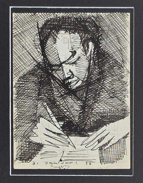 Siep Van Den Berg (1913-1998) - Lezende Man, Antiek en Kunst, Kunst | Schilderijen | Modern
