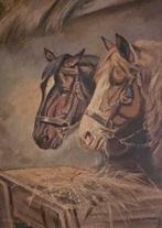 A.Hoeksema (XX) - Paarden op stal?, Antiek en Kunst