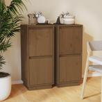 vidaXL Dressoirs 2 st 31,5x34x75 cm massief grenenhout, Minder dan 50 cm, Verzenden, Nieuw, Grenenhout