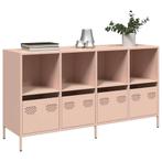 vidaXL Dressoir 135x39x73,5 cm koudgewalst staal roze, Huis en Inrichting, Verzenden, Nieuw, Metaal
