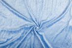 Velours lichtblauw stof - 10m rol - Polyester - ACTIE!, 200 cm of meer, Nieuw, Polyester, 120 cm of meer