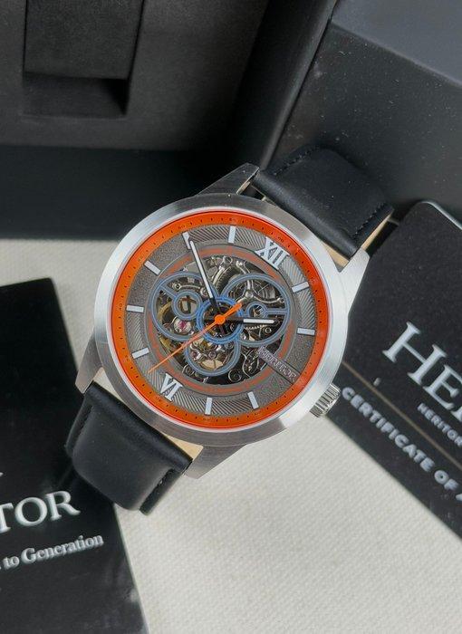 Heritor - Automatic Jomas Semi-Skeleton - Silver/Orange -, Sieraden, Tassen en Uiterlijk, Horloges | Heren