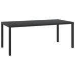 vidaXL Tuintafel 185x90x74 cm aluminium en HKC zwart, Tuin en Terras, Verzenden, Nieuw
