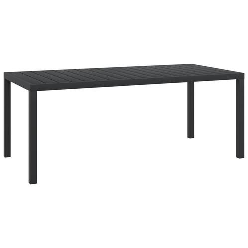 vidaXL Tuintafel 185x90x74 cm aluminium en HKC zwart, Tuin en Terras, Tuintafels, Nieuw, Verzenden