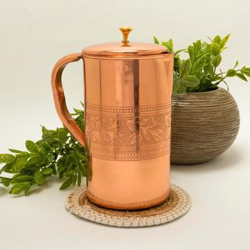 Puur Koperen Kan Bloempatroon - 1,5 liter beschikbaar voor biedingen
