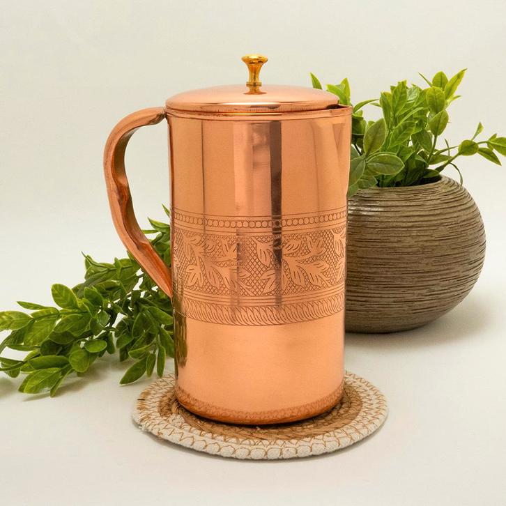 15% Black Friday -Puur Koperen Kan Bloempatroon - 1,5 liter, Huis en Inrichting, Keuken | Servies, Nieuw, Overige materialen, Ophalen of Verzenden