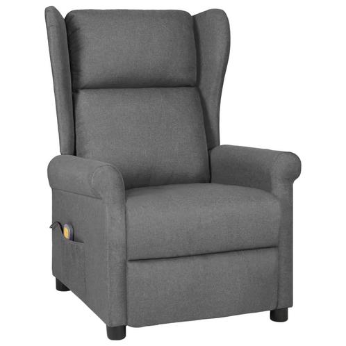 Massagestoel Lichtgrijs Stof - Tweedekansje! Comfortabel!, Huis en Inrichting, Stoelen, Grijs, Nieuw, Ophalen of Verzenden
