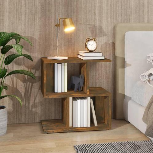 vidaXL Nachtkastje 50x30x51,5 cm bewerkt hout gerookt, Huis en Inrichting, Slaapkamer | Nachtkastjes, Nieuw, Minder dan 45 cm