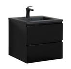 Badkamermeubel Set Angela 60cm Mat Zwart Badmeubel, Verzenden, Nieuw, Wastafelkast