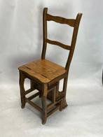Trapje - oude bibliotheektrap / stoel 5 tredes - Hout -