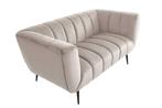 Design 2-zitsbank NOBLESSE 165 cm champagne fluweel zwart, Huis en Inrichting, Ophalen of Verzenden, Nieuw