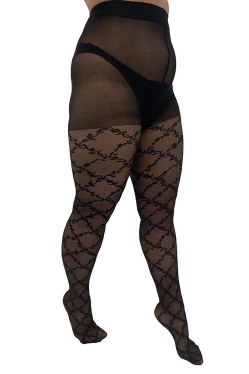 Floral Criss Cross Pattern Curvy Tig Maat:, Kleding | Dames, Leggings, Maillots en Panty's, Overige kleuren, Nieuw, Verzenden