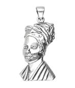 Zilveren Afrikaanse vrouw kettinghanger, Nieuw, Verzenden
