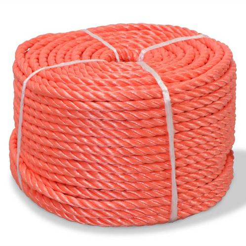 vidaXL Touw gedraaid 14 mm 100 m polypropyleen oranje, Doe-het-zelf en Verbouw, IJzerwaren en Bevestigingsmiddelen, Nieuw, Verzenden
