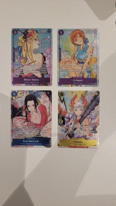 Bandai - 4 Complete Set - One Piece - Black Maria, Yamato,, Hobby en Vrije tijd, Verzamelkaartspellen | Overige