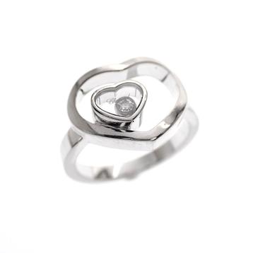 18 krt. witgouden ring met dansende diamant | Chopard (hart) beschikbaar voor biedingen