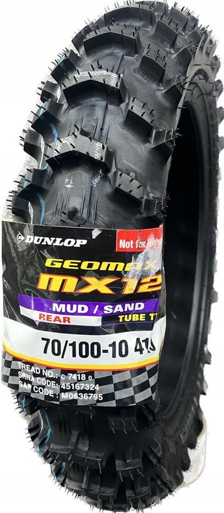 Dunlop Geomax MX 12 Cross achterband 70/100-10, Motoren, Onderdelen | Merk-onafhankelijk, Ophalen of Verzenden