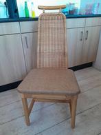 stoel 4 eetkamerstoelen riet rotan nieuw skai leren zitting, Riet of Rotan, Bruin, Ophalen of Verzenden, Zo goed als nieuw