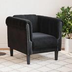 vidaXL Fauteuil fluweel zwart, Verzenden, Nieuw, Eenpersoons, Stof