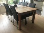 Set Van 6 Leren Eetkamerstoelen Met Wieltjes En Hoge Rug -, Huis en Inrichting, Stoelen, Zwart, Nieuw, Leer, Ophalen of Verzenden