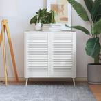 vidaXL Kastdeuren met lamellen 2 st 69x39,4 cm massief, Verzenden, Nieuw