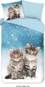 Flanel kinderdekbedovertrek kitten family - 140x220 + 60x70, Verzenden, Nieuw