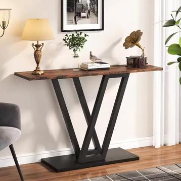 Industriële Haltafel 110cm met V-frame en opbergruimte beschikbaar voor biedingen