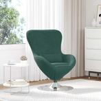 vidaXL Eivormige stoel Donkergroen 63 x 73 x 90 cm Fluweel, Huis en Inrichting, Fauteuils, Verzenden, Nieuw