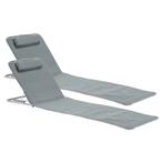 [en.casa] Strandmat Cellorigo met rugleuning set van 2 donke, Verzenden, Nieuw