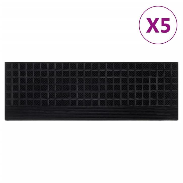 vidaXL Trapmatten 5 st 25x75 cm rubber, Doe-het-zelf en Verbouw, Ladders en Trappen, Nieuw, Verzenden