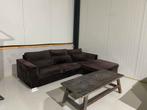 Prachtige donkerbruine velvet hoekbank - Zo goed als nieuw, Huis en Inrichting, 250 tot 300 cm, Overige maten, Hoekbank, Zo goed als nieuw
