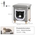 TRUUSK Kattenhol Ottoman Met Kussen En Krabmat, Speelbal, An, Dieren en Toebehoren, Verzenden, Nieuw