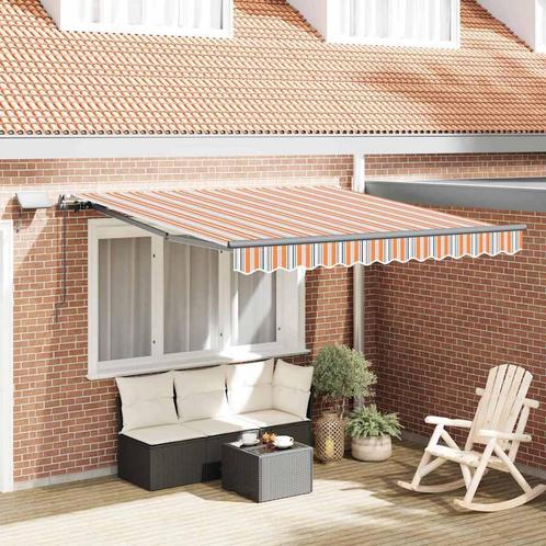 vidaXL Handmatige Inklapbare Luifel met LED Multikleurige, Tuin en Terras, Zonneschermen, Nieuw, Verzenden