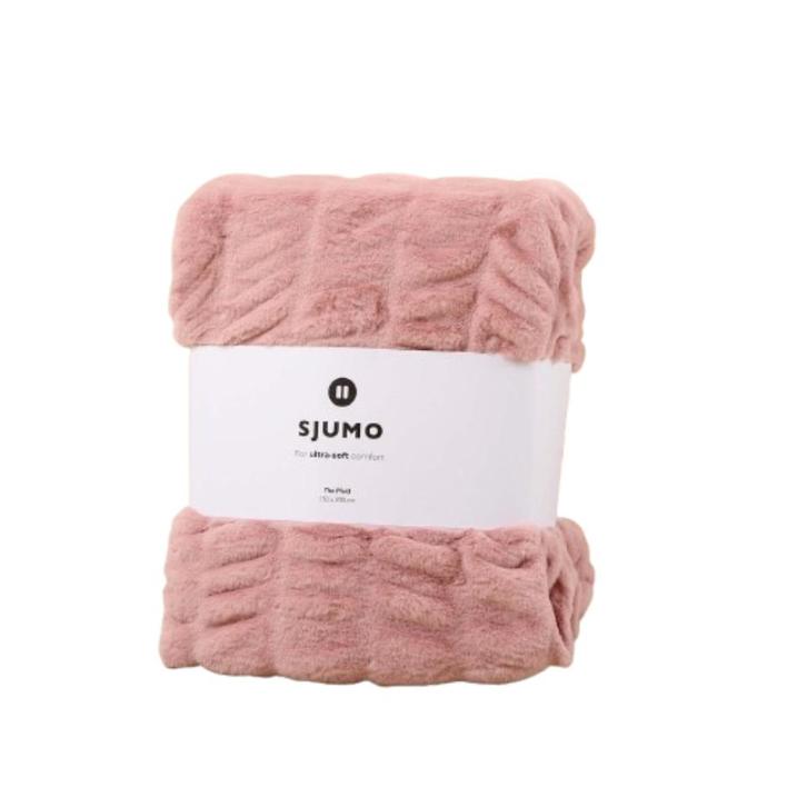 2dekans | Sjumo Plaid Faux Fur – 150 x 200 cm – Candy Cloud, Huis en Inrichting, Woonaccessoires | Plaids en Woondekens, Zo goed als nieuw