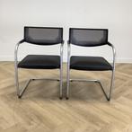 Complete Design set van 4x Vitra Visasoft Visavis, Huis en Inrichting, Gebruikt, Zwart, Leer, Ophalen of Verzenden