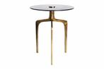 Ronde bijzettafel ABSTRACT 60cm messing goud metalen poten, Huis en Inrichting, Tafels | Sidetables, Ophalen of Verzenden, Nieuw