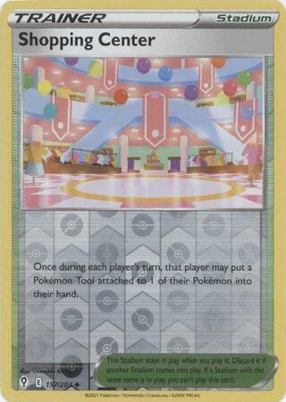 shopping center 157/203 reverse holo evolving skies, Hobby en Vrije tijd, Verzamelkaartspellen | Pokémon, Losse kaart, Nieuw, Foil