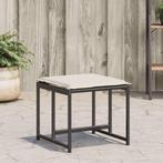vidaXL Tuinkrukken met kussens 4 st poly rattan zwart, Verzenden, Nieuw, Rotan