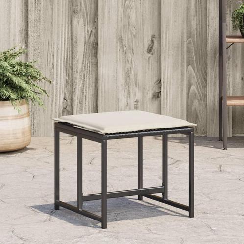 vidaXL Tuinkrukken met kussens 4 st poly rattan zwart, Tuin en Terras, Tuinsets en Loungesets, Nieuw, Rotan, Verzenden