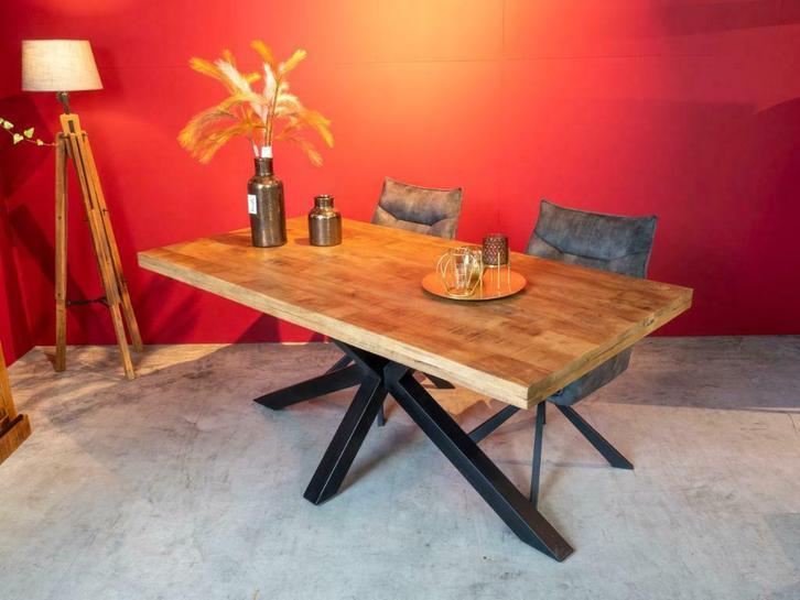 Mangohouten eettafel Emma rechthoek. Uit voorraad leverbaar, Huis en Inrichting, Tafels | Eettafels, 50 tot 100 cm, 150 tot 200 cm